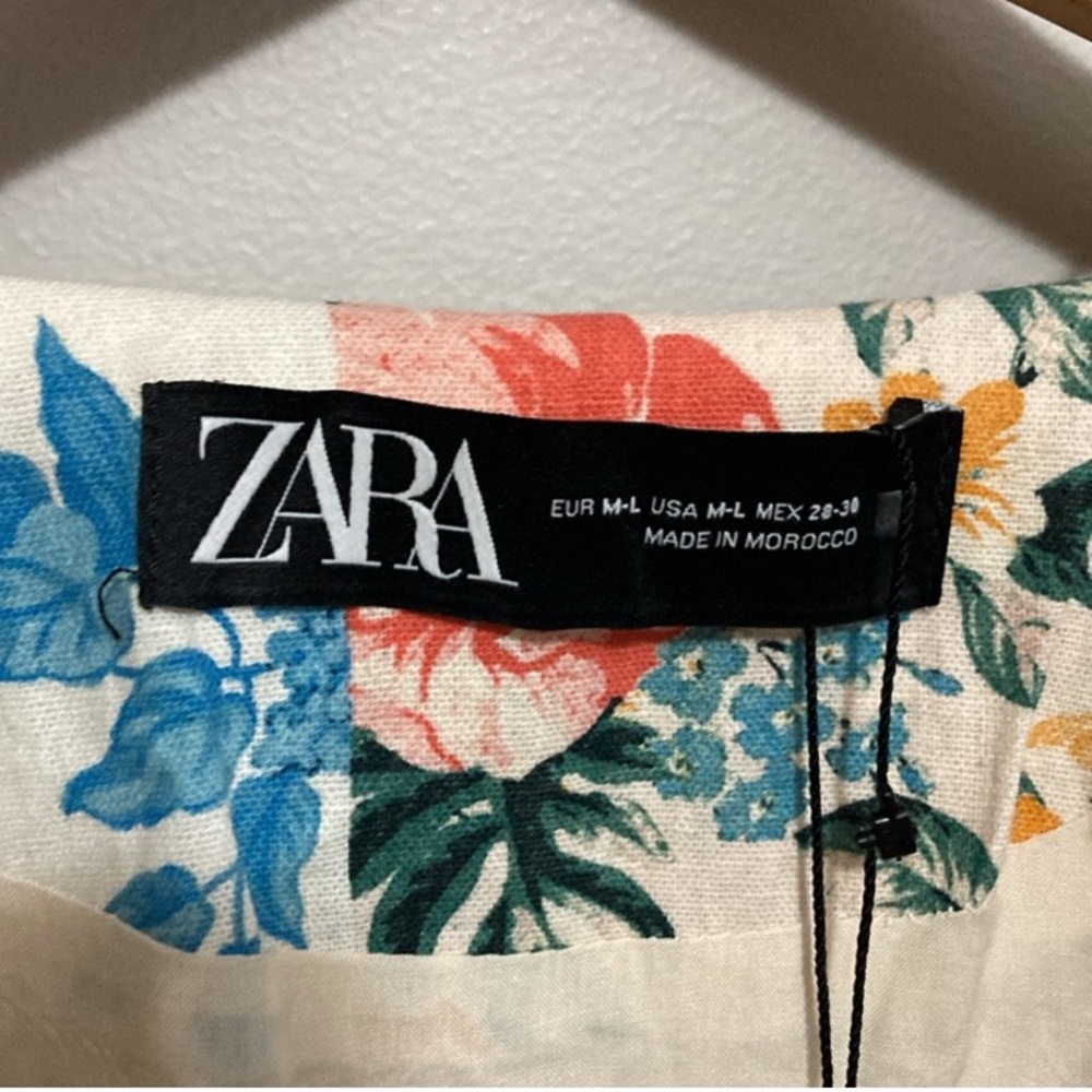 NWT New Zara Printed Kimono Multicolor Cream Floral Size M-L, Dress, Top, Robe - Picture 6 of 13
